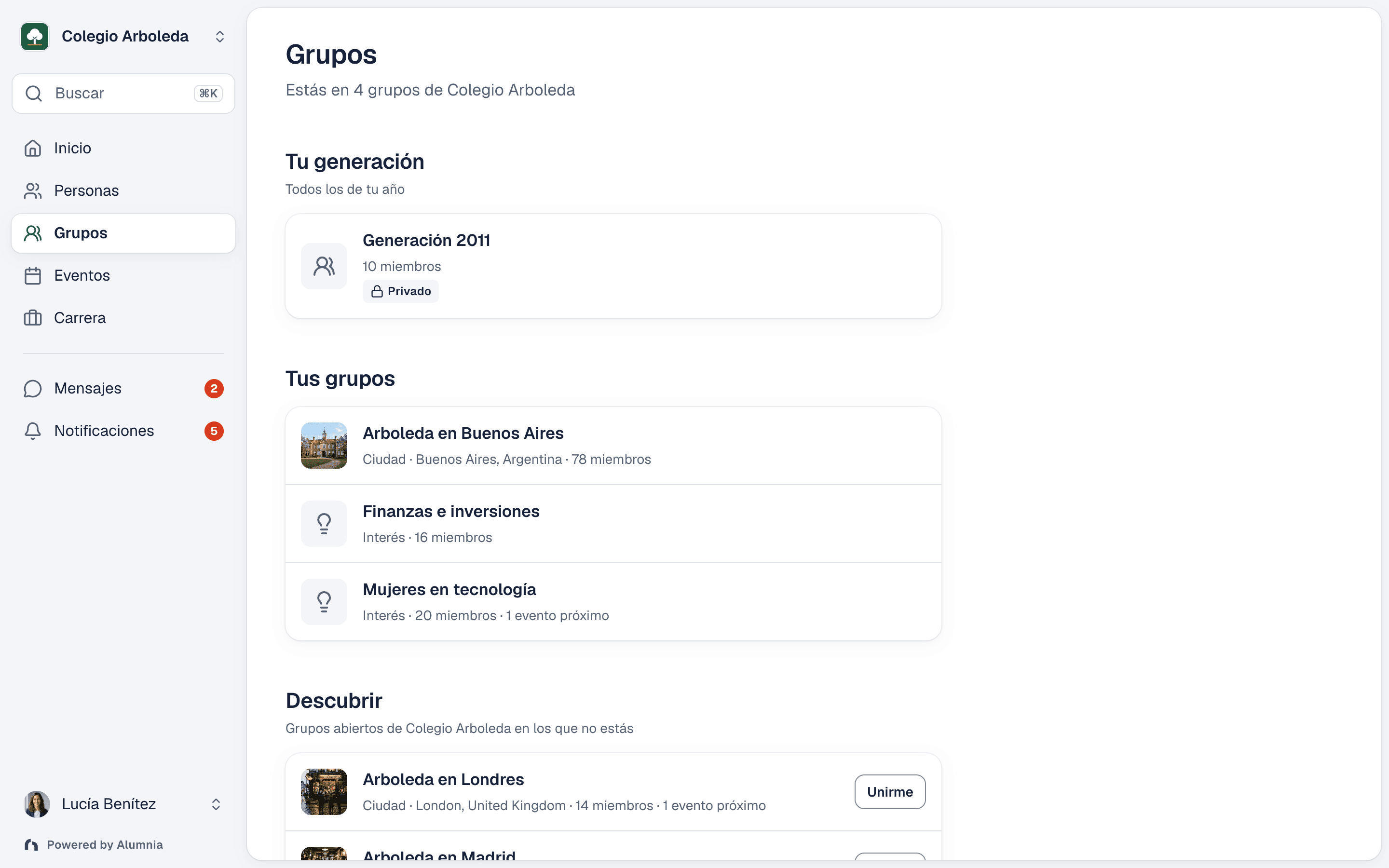 Grupo ilustrativo de una institución ficticia, con miembros y actividades